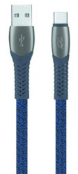 USB kábel, USB - USB-C, 1,2 m, RIVACASE "PS6102", modrá