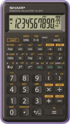 Kalkulačka, vedecká, 146 funkcií, SHARP "EL-501TBVL", čierna-fialová