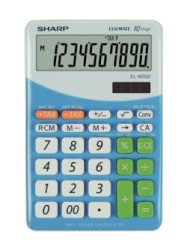 Kalkulaèka, stolová, 10 èíslic, SHARP "EL-M332", modrá