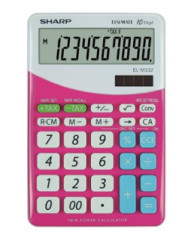 Kalkulaèka, stolová, 10 èíslic, SHARP "EL-M332", pink