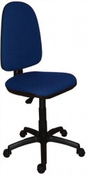 Kancelárska stolička, čalúnená, čierny podstavec, "Golf", modrá