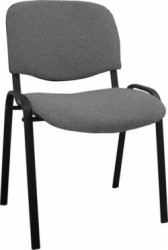 Konferenčná stolička, čalúneniá, čierna kovová konštrukcia, "Felicia", sivá