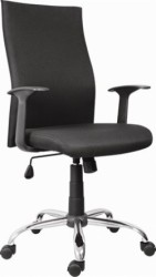 Kancelárska stolička, čalúnená, chrómový podstavec, "TEXAS", čierna