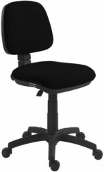 Kancelárska stolička, čalúnená, čierny podstavec, "Bora", čierna
