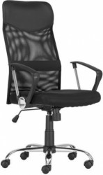 Kancelárska stolička, sieťové operadlo, chrómový podstavec, "TENNESSEE", čierna