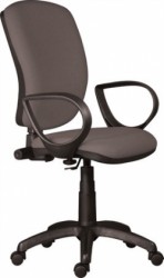 Kancelárska stolička, čalúnená, čierny podstavec, "Nuvola", čierno-sivá