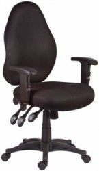 Manažérska stolička, čalúnená, čierny podstavec, "7201", čierna