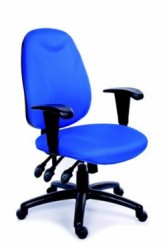 Kancelárska stolička, s opierkami, exkluzívne čalúnenie, čierny podstavec, MaYAH "Energetic", modrá