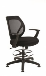 Kancelárska stolička, držiak na nohy, čierne čalúnenie, s klzákmi, čierny podstavec, MAYAH "High"