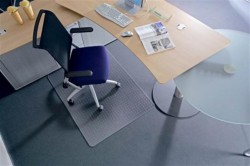 Podložka pod stoličku, na tvrdé podlahové krytiny, tvar E, 75x120 cm, RS OFFICE "Roll-o-Grip"