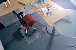 Podložka pod stoličku, na tvrdé podlahové krytiny, tvar L, 150x120  cm, RS OFFICE "Roll-o-Grip"