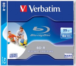 BD-R Blu-Ray disk, potlačiteľný, 25GB, 6x, 1 ks, klasický obal, VERBATIM