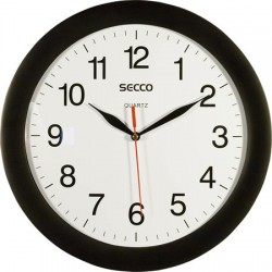 Nástenné hodiny, 30 cm,  SECCO, čierny rám