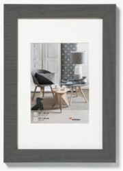 Obrazový rám, drevený, 10x15 cm, "Home"  sivý