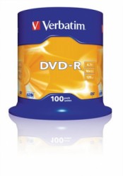 DVD-R disk, AZO, 4,7GB, 16x, 100 ks, cake box, VERBATIM