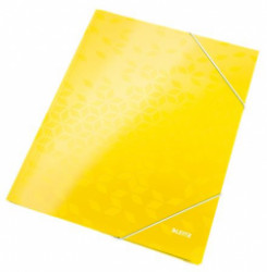 Doska s gumičkou, 15 mm, kartón, A4, lakový lesk, LEITZ "Wow", žltá