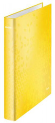 Krúžkový šanón, 2 D krúžky, 40 mm, A4 Maxi, kartón, LEITZ "Wow", žltá