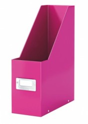 Zakladač, PP/kartón, 95 mm, LEITZ "Click&Store", ružová