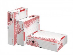 Archívny box, A4, 80 mm, recyklovaný kartón, horizontálny, ESSELTE "Speedbox", biely