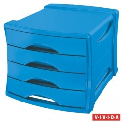 Zásuvkový box, plastový, 4 zásuvky, ESSELTE "Europost", Vivida modrá