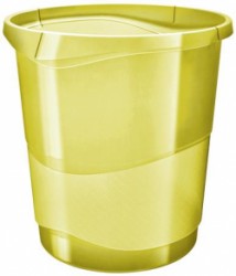 Odpadkový kôš, 14 l, ESSELTE "Colour Ice", priehľadná žltá