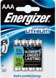 Batéria, AAA, mikrotužková, 4 ks, Lítium, ENERGIZER "Ultimate Lithium"