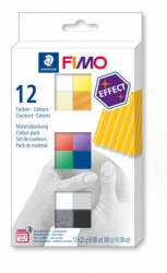 Modelovacia hmota, sada, 12x25 g, na vypálenie, FIMO "Effect Colours", 12 rôznych farieb