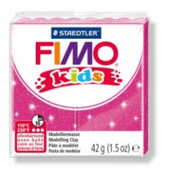 Modelovacia hmota, polymérová, FIMO "Kids", trblietavá ružová