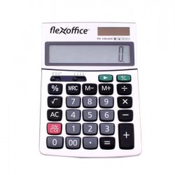 Kalkulačka, stolová, 12 znakov, FLEXOFFICE "FO-CAL02S", strieborná