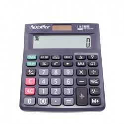 Kalkulačka, stolová, 12 znakov, FLEXOFFICE "FO-CAL05P", sivá