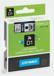 Páska do štítkovača, 9 mm x 7 m, DYMO "D1", číra-čierna