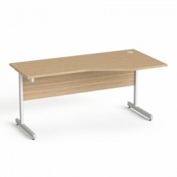 Písací stôl, s oblúkom, pravé prevedenie, so sivými kovovými nohami, 160x80 cm, MAYAH "Freedom SV-29", jaseň