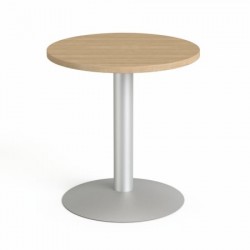Konferenčný stôl, okrúhly, sivá kovová noha, O 60 cm, MAYAH "Freedom SV-57", jaseň