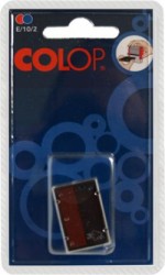 Náhradná poduška k pečiatkám, 2 ks/blister, COLOP "E/10/2", červená-modrá
