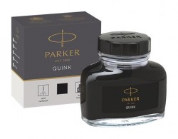 Atrament v sklenenej fľaštičke, PARKER, "Quink", čierny