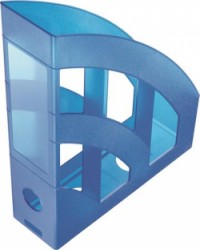 Zakladač, plastový, 78 mm, HELIT "Economy", priehľadná modrá