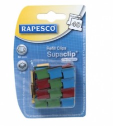 Klip na dokumenty, RAPESCO, "Supaclip40", mix farieb