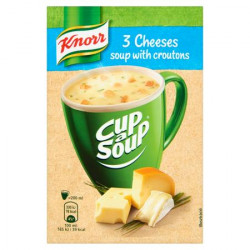 Instantná polievka, 17 g, KNORR "Cup a Soup", krémová syrová, 3 druhy syra