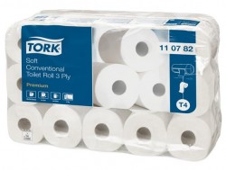 Toaletný papier, T4 systém, 3-vrstvový, priemer: 12,5 cm, Advanced, TORK, biela