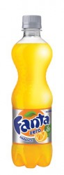 FANTA "Fanta Zero", pomarančová limonáda, sýtená, 0,5 l