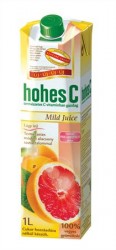 Ovocná šťava, 100%, 1 l, HOHES C "Mild Juice" pink grapefruit-jablko-pomaranč
