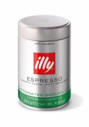 Káva, pražená, mletá, 250 g,  ILLY, bezkofeínová
