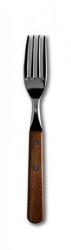 Vidlička, nerezová oceľ, 19,5 cm, 6-kusový set, drevená rukoväť
