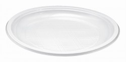 Plastov tanier, plytk, vhodn aj do mikrovlnnej rry, priemer: 21 cm, biely