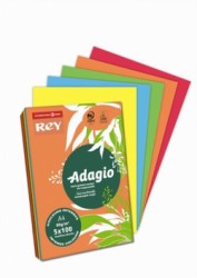 Kopírovací papier, farebný, A4, 80 g, 5x100 listov, REY "Adagio", mix intenzívnych farieb