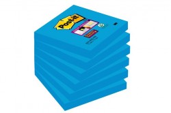 Samolepiaci bloček, 76x76 mm, 90 listov, 3M POSTIT "Super Sticky", modrý