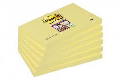 Samolepiaci bloček, 76x127 mm, 6x90 listov, 3M POSTIT "Super Sticky", žltý