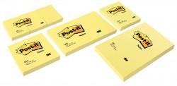 Samolepiaci bloček, 51x76 mm, 100 listov, 3M POSTIT, žltý