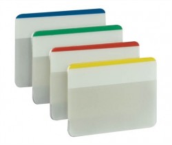 Záložky, plastové, silné, naklonené, 4x6 záložiek, 50,8x38,1 mm, 3M POSTIT, mix farieb