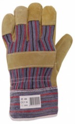 Pracovné rukavice, koža-plátno, veľkosť: 10